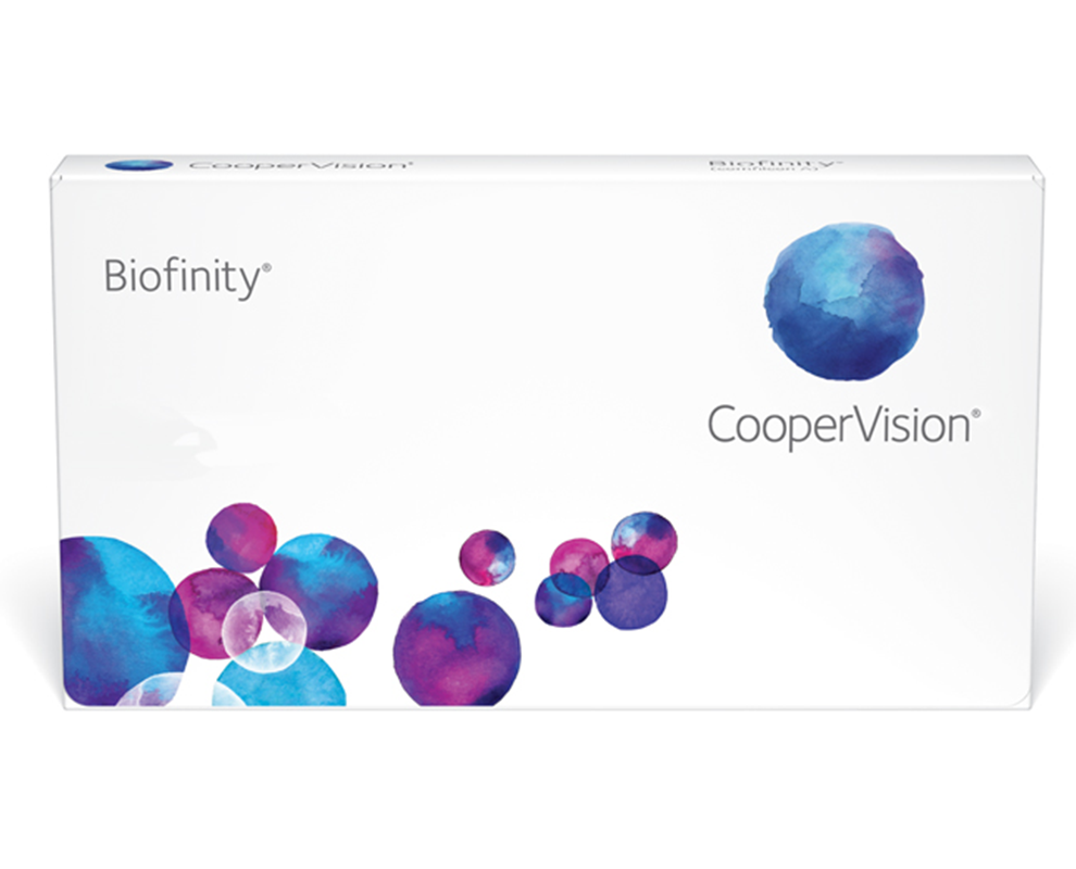 Caja original de lentes de contacto Biofinity CooperVision